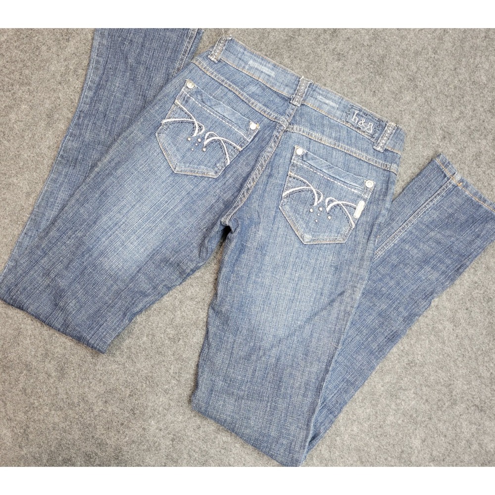H&G Jeans Womens 3 Embroidered Y2K Casual stiching Low Rise Slim Outdoor
